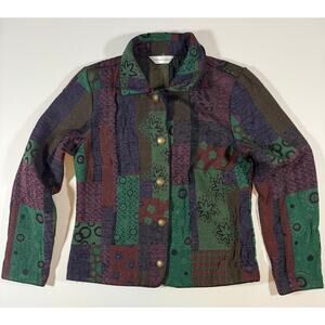 Christopher & Banks Multicolored Tapestry Jacket Women's Small